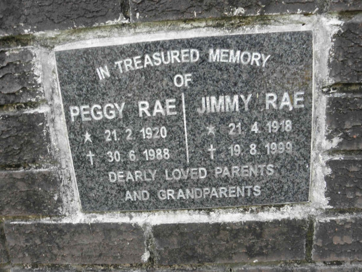 RAE Jimmy 1918-1999 &amp; Peggy 1920-1988