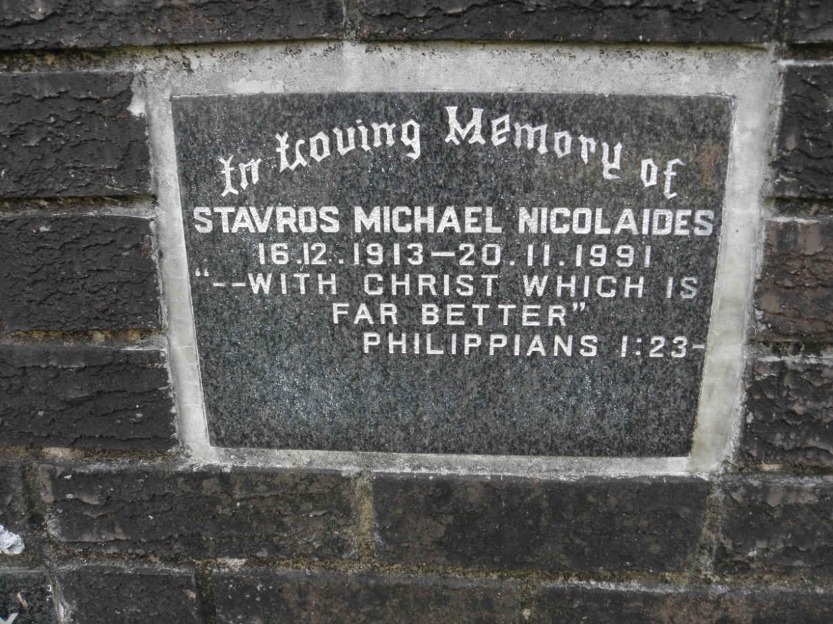 NICOLAIDES Stavros Michael 1913-1991