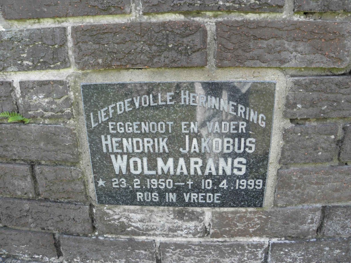 WOLMARANS Hendrik Jacobus 1950-1999