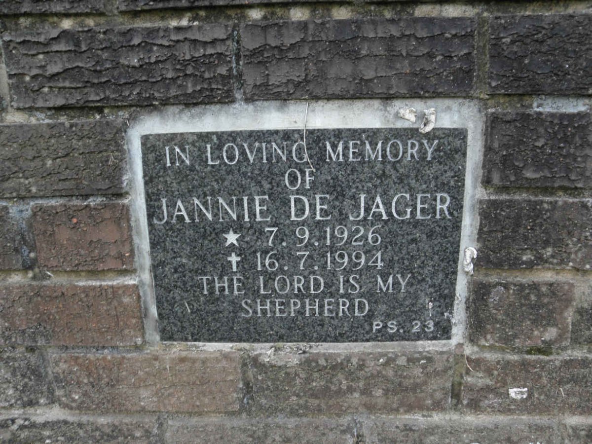 JAGER Jannie, de 1926-1994