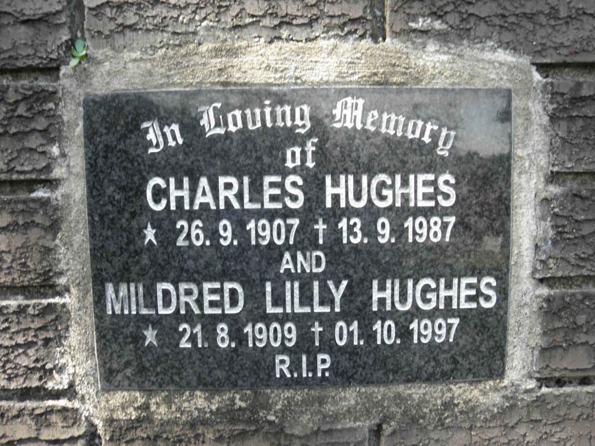 HUGHES Charles 1907-1987 &amp; Mildred Lilly 1909-1997