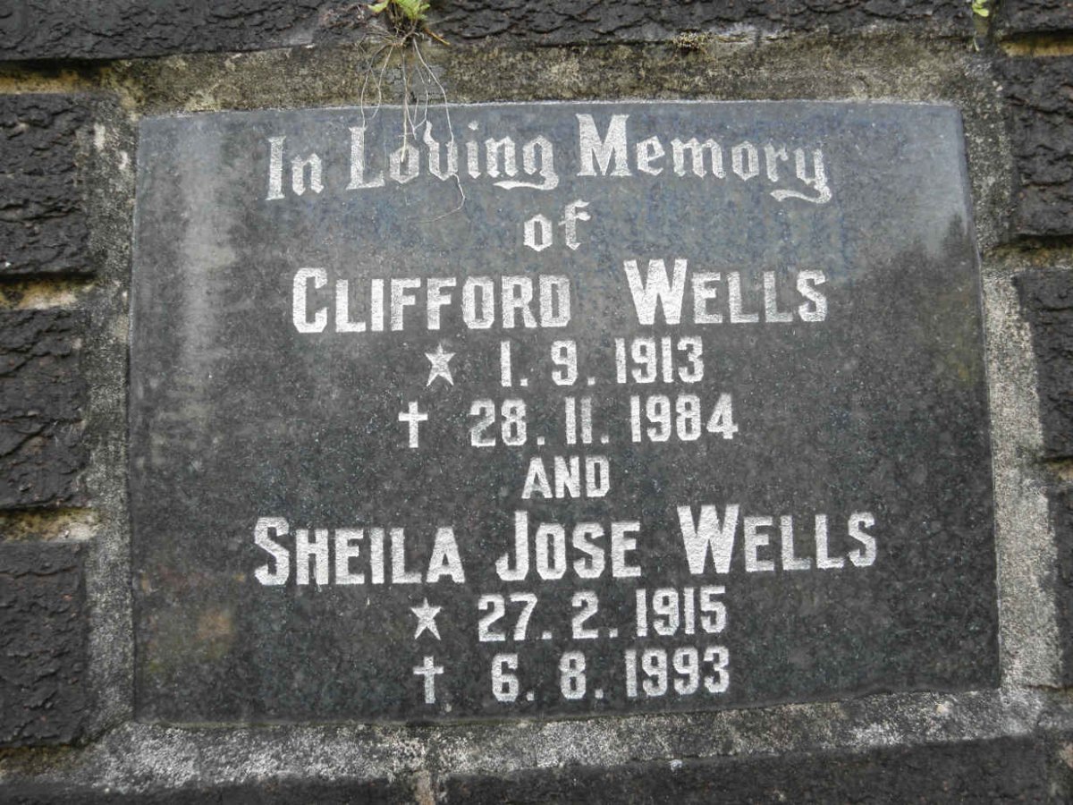 WELLS Clifford 1913-1984 &amp; Shiela Jose 1915-1993