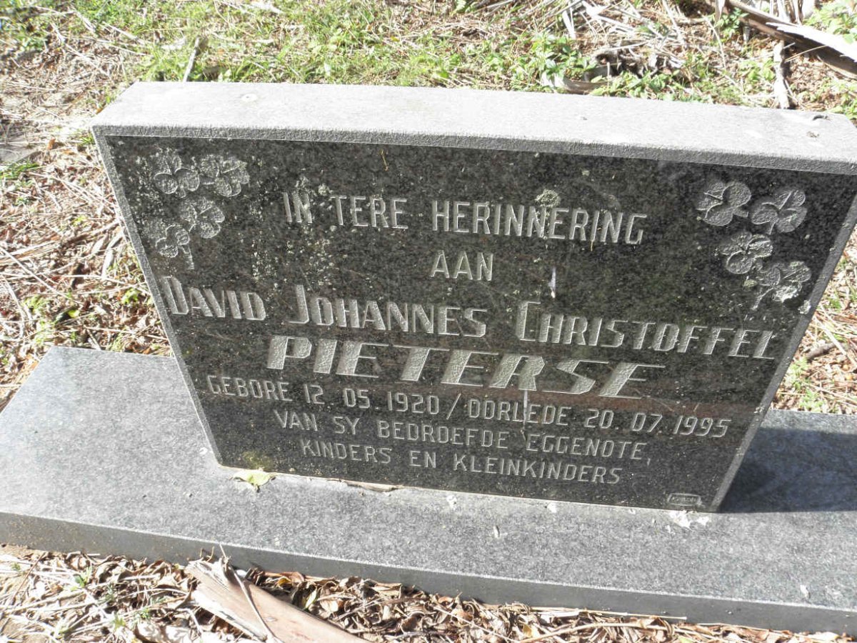 PIETERSE David Johannes Christoffel 1920-1995