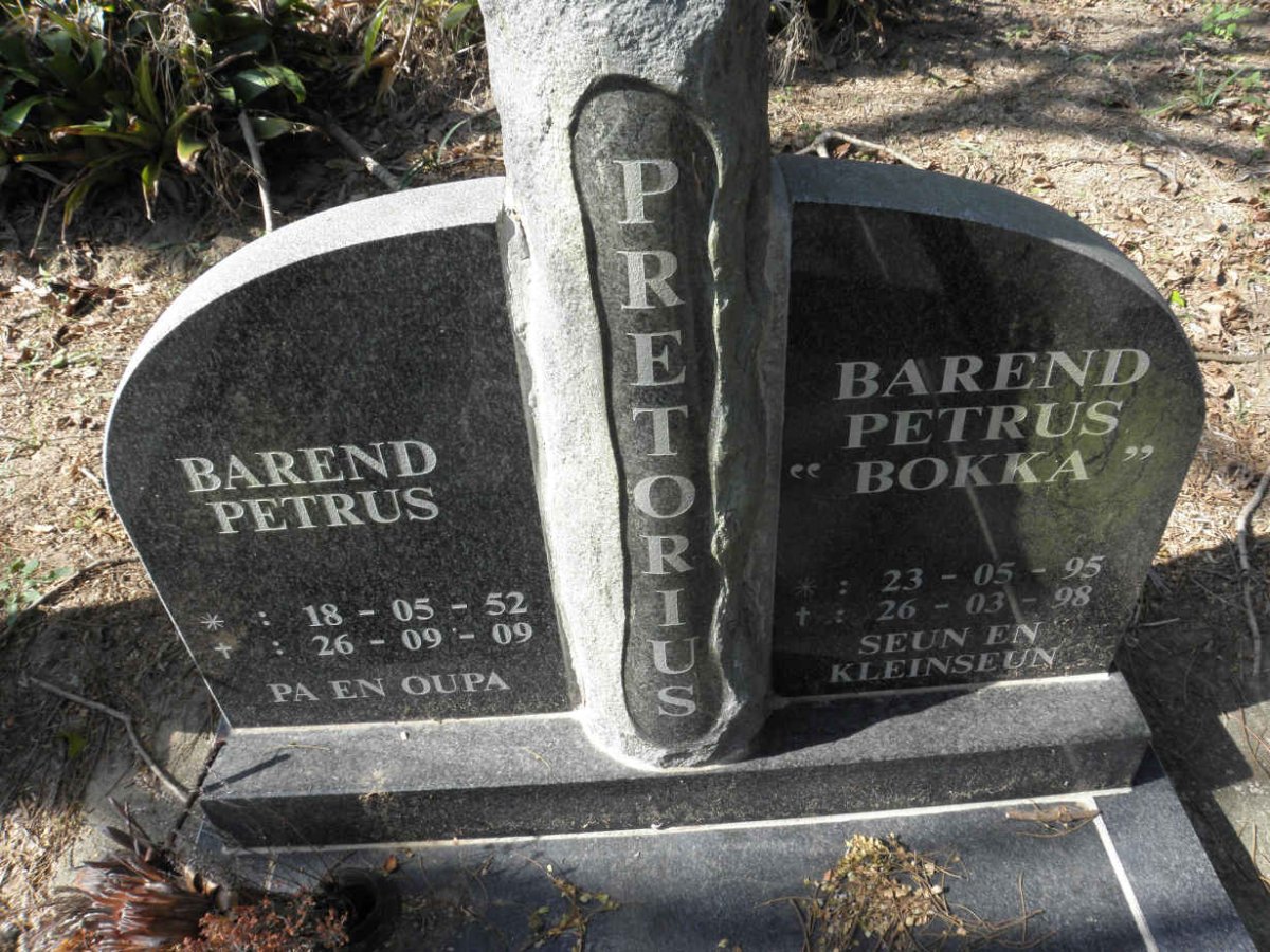 PRETORIUS Barend Petrus 1952-2009 :: PRETORIUS Barend Petrus 1995-1998