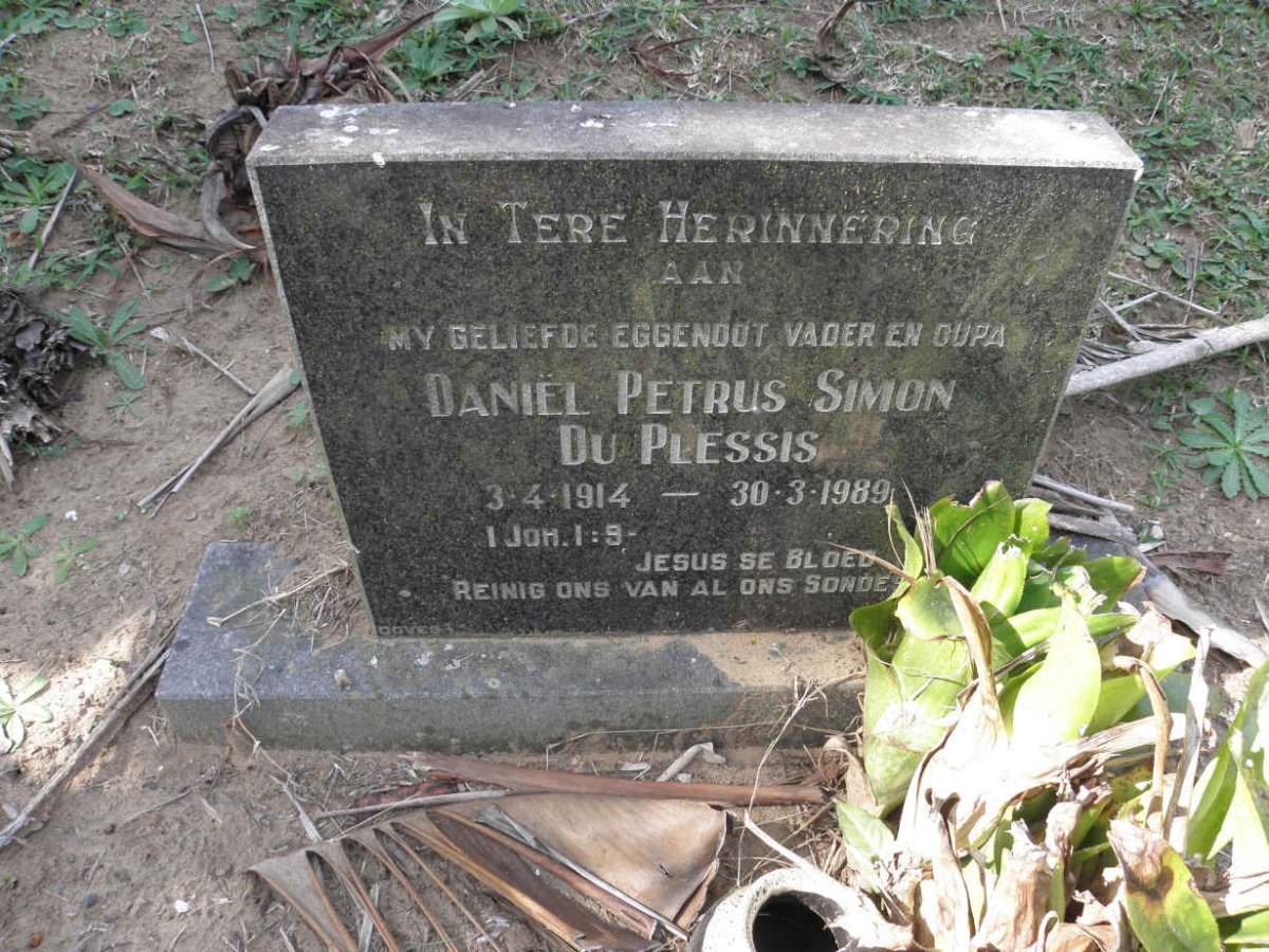 PLESSIS Daniel Petrus Simon, du 1914-1989