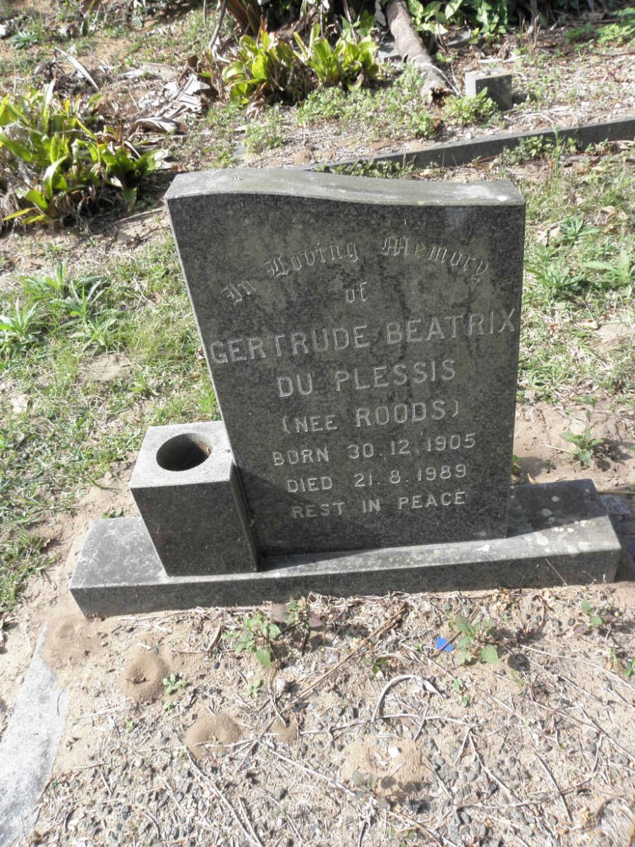 PLESSIS Gertrude Beatrix, du nee ROODS 1905-1989