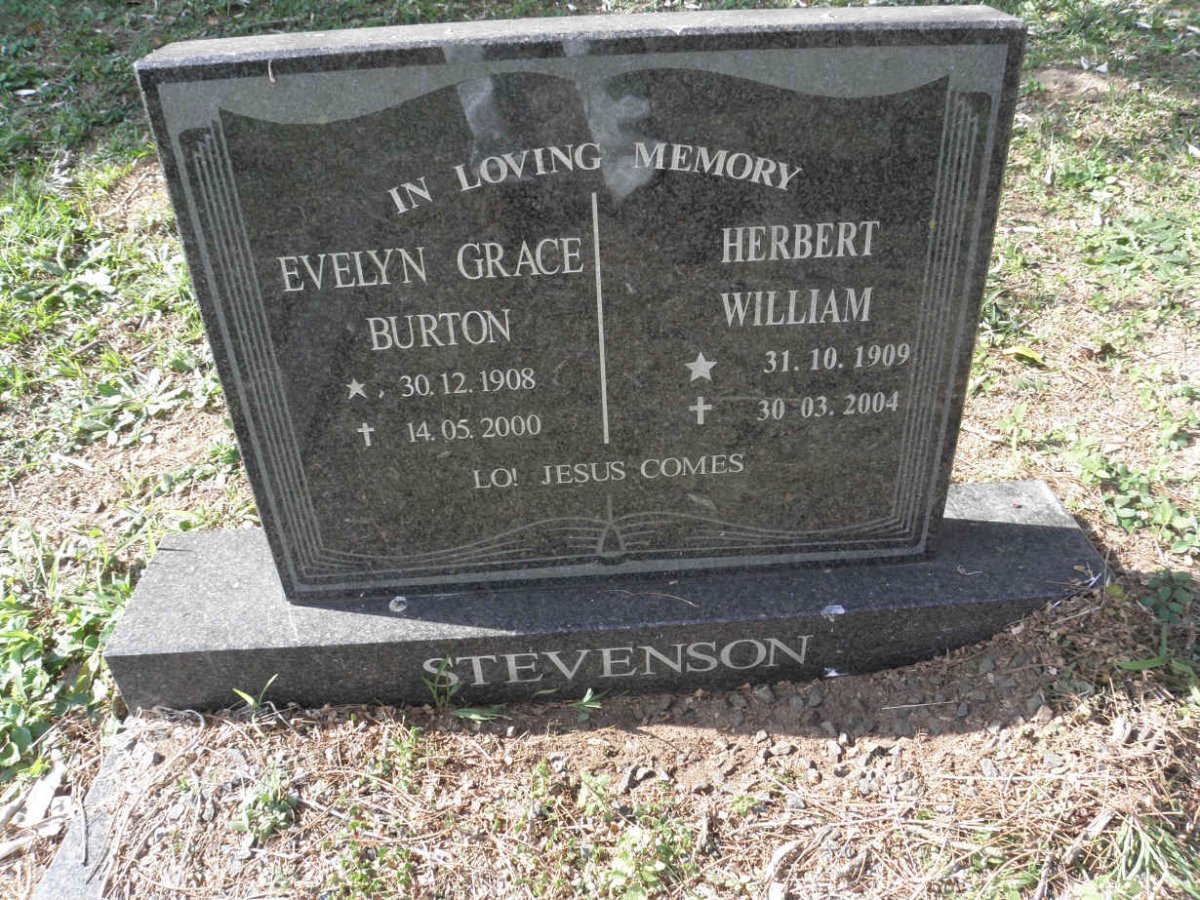 STEVENSON Herbert William 1909-2004 &amp; Evelyn Grace Burton 1908-2000