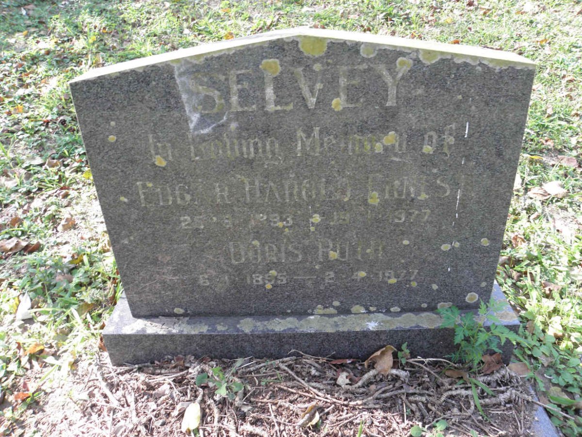 SELVEY Edagar Harold ?nes 1893-1977 &amp; Doris Ruth 1895-1977