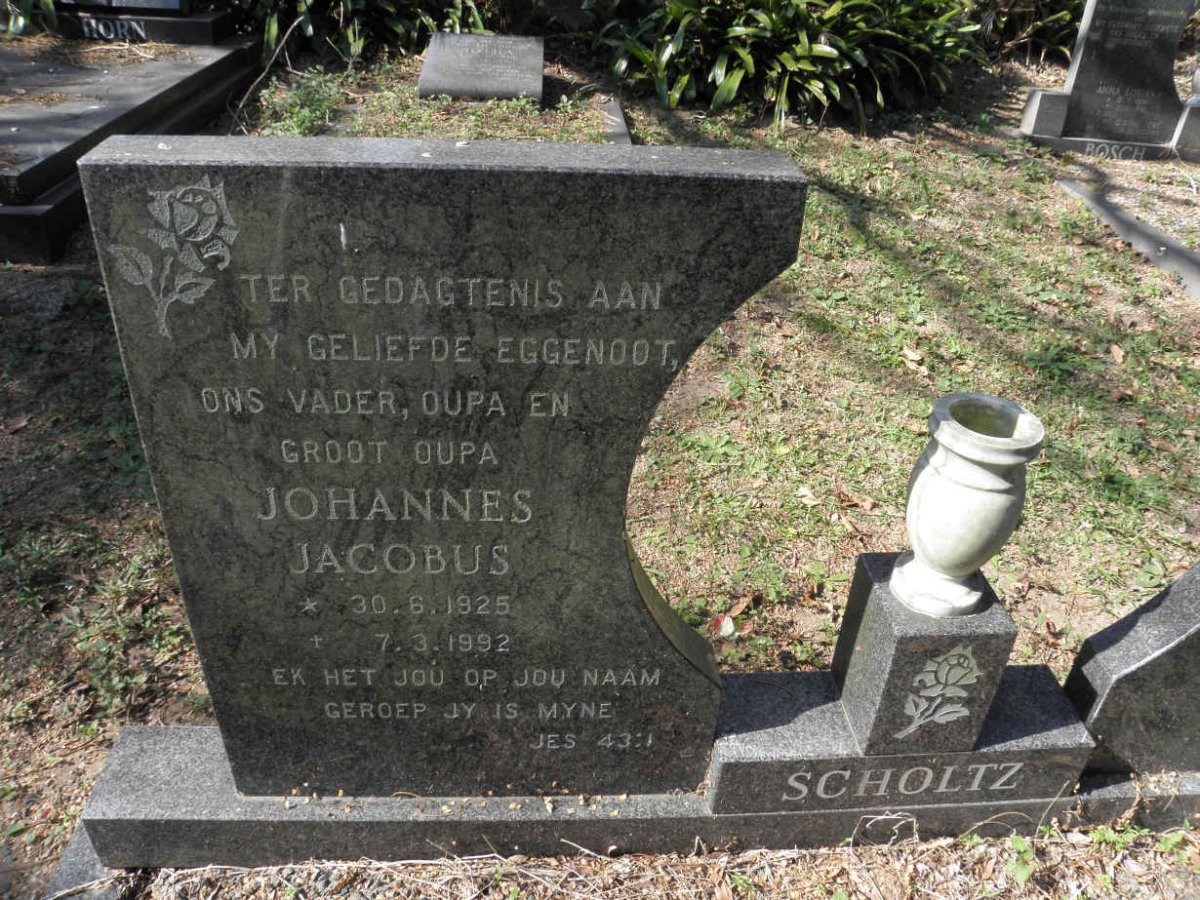 SCHOLTZ Johannes Jacobus 1925-1992