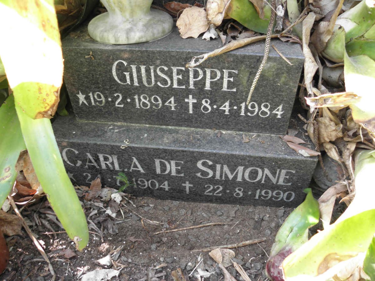 SIMONE Giuseppe, de 1894-1984 &amp; Carla 1904-1990