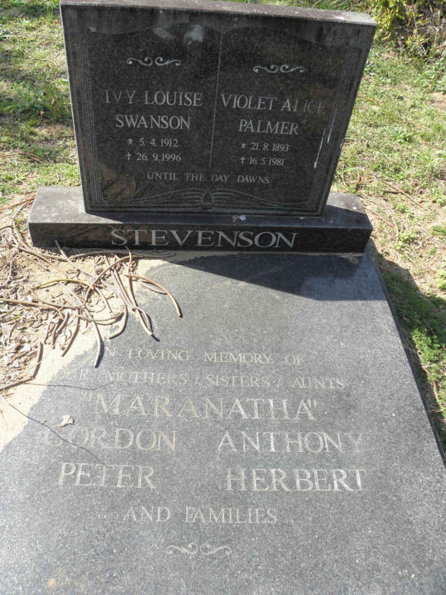 STEVENSON Violet Alice Palmer 1893-1981 :: STEVENSON Ivy Louise Swanson 1912-1996
