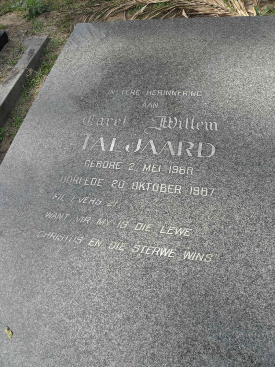 TALJAARD Carel Willem 1968-1987