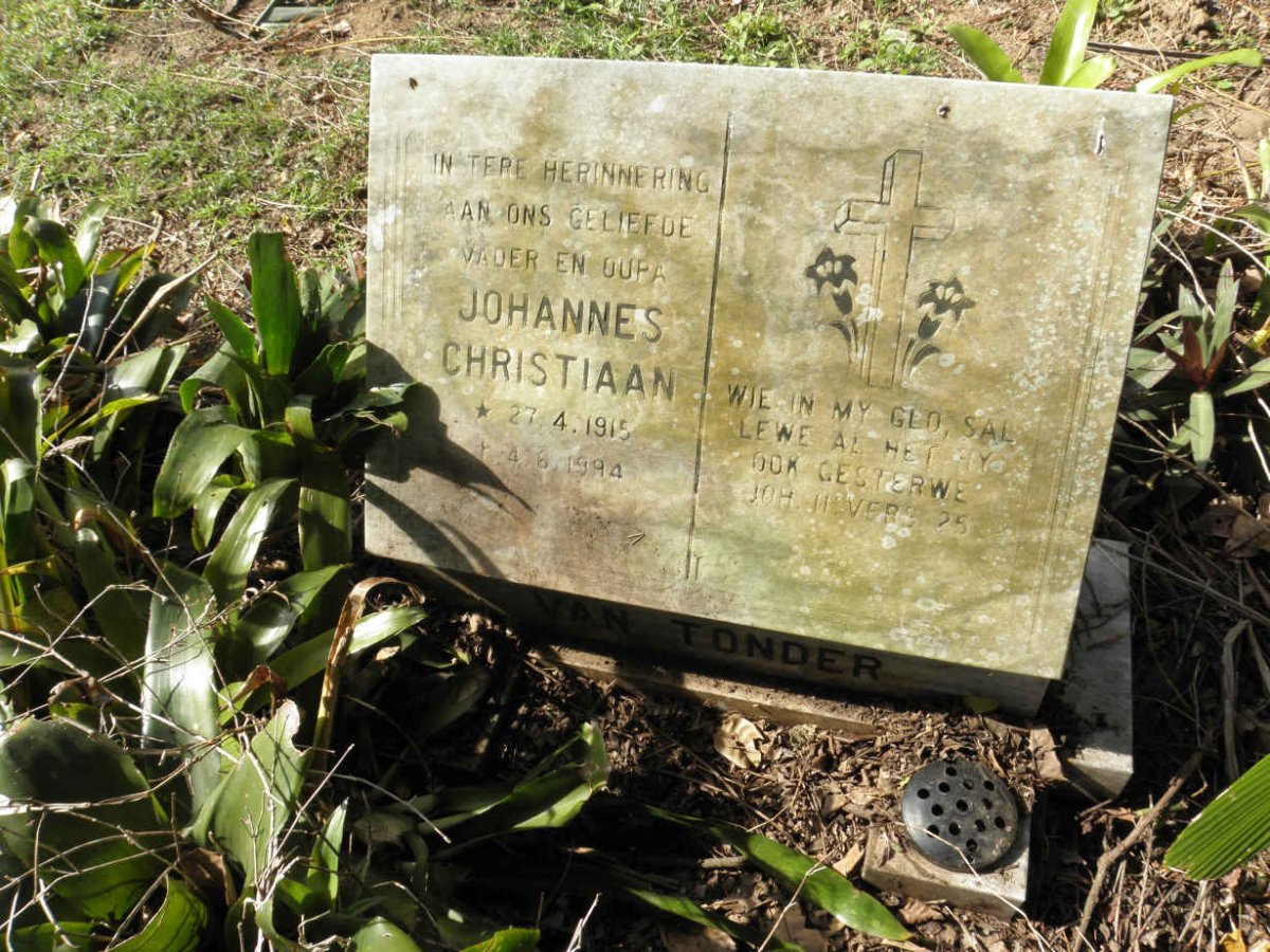 TONDER Johannes Christiaan, van 1915-1994