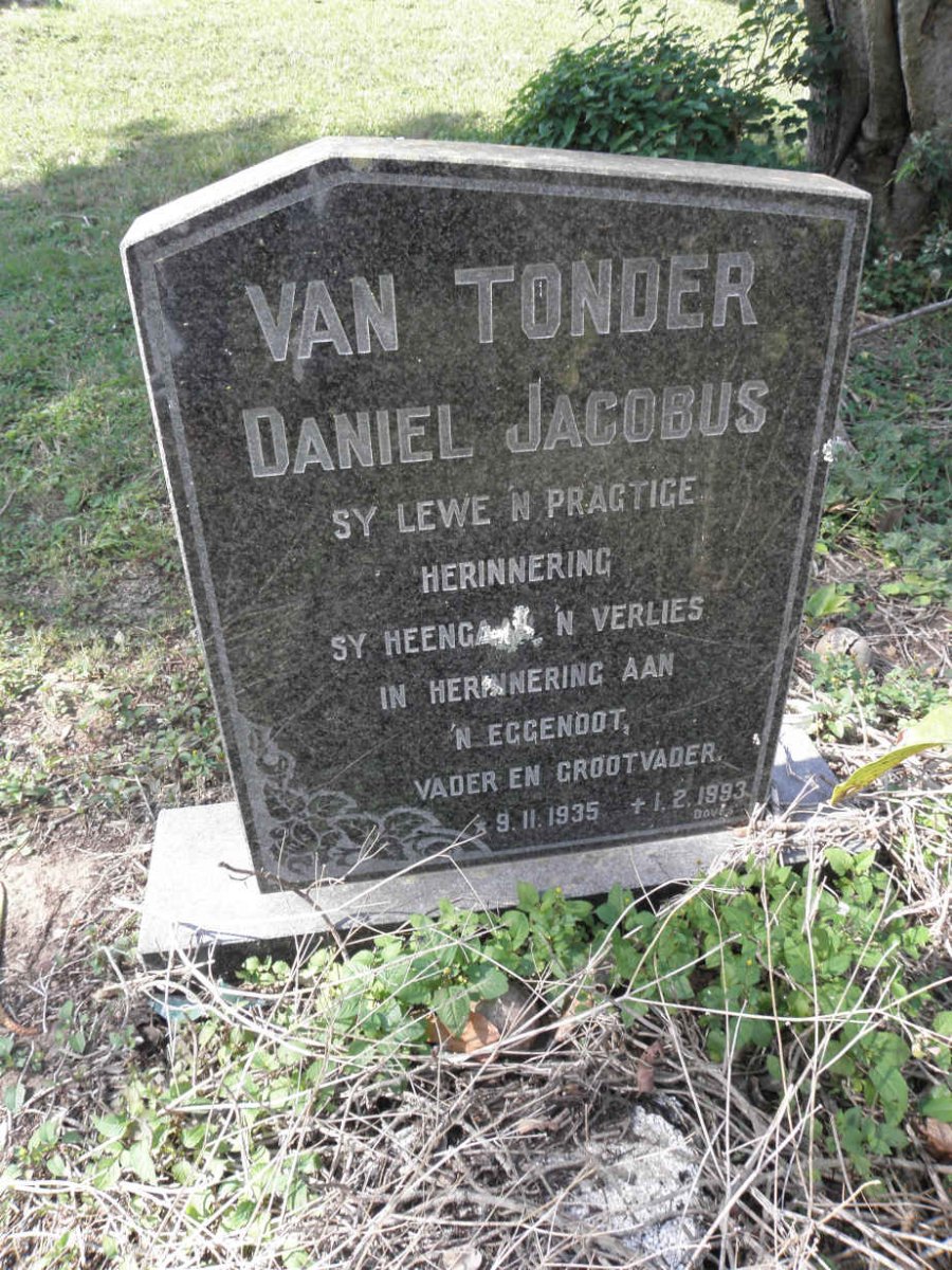TONDER Daniel Jacobus, van 1935-1993