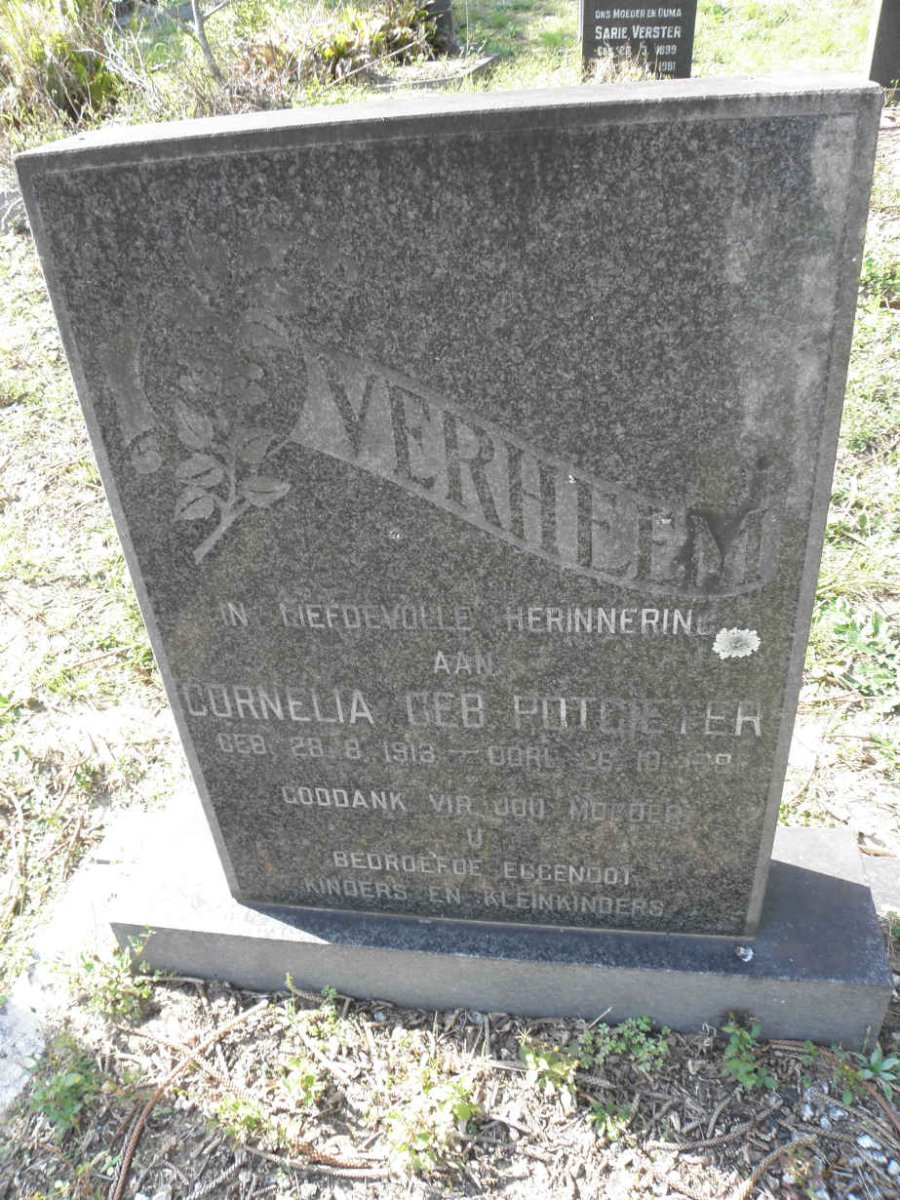 VERHEEM Cornelia nee POTGIETER 1913-198?