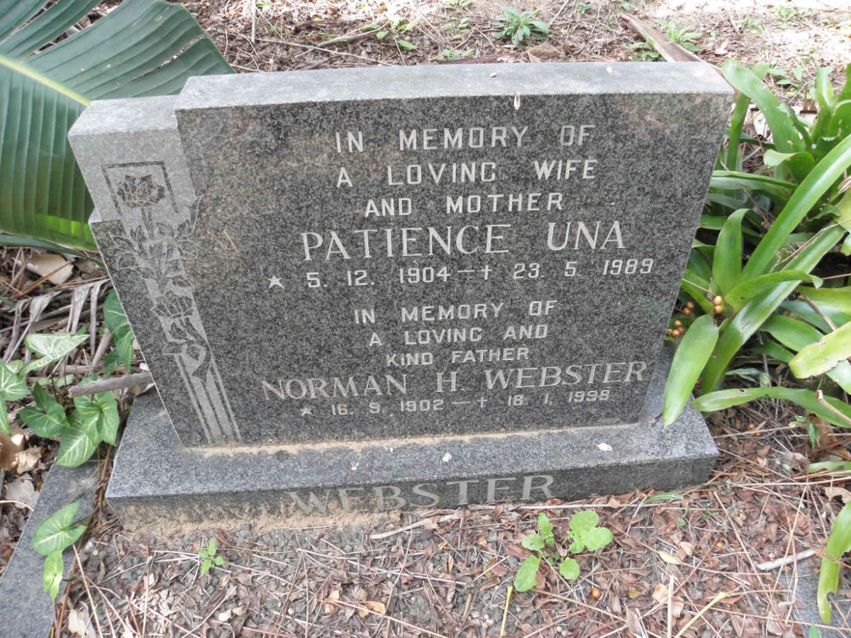 WEBSTER Norman H. 1902-1998 &amp; Patience Una 1904-1989