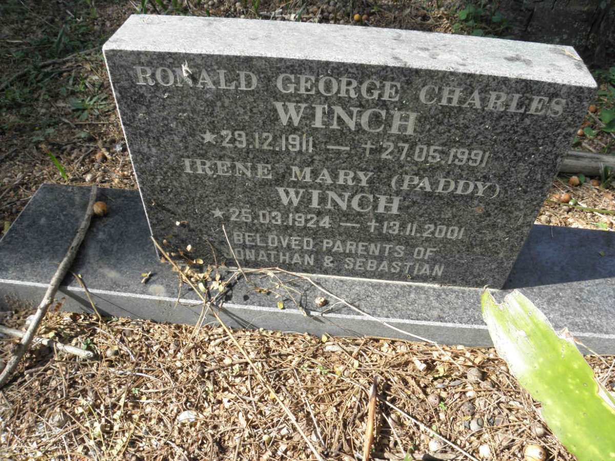 WINCH Ronald George Charles 1911-1991 &amp; Irene Mary 1924-2001