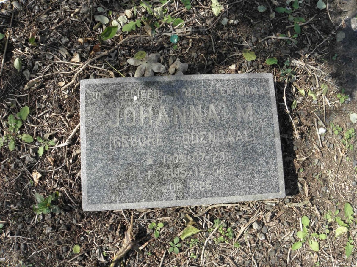 ? Johanna M. nee ODENDAAL 1909-1995