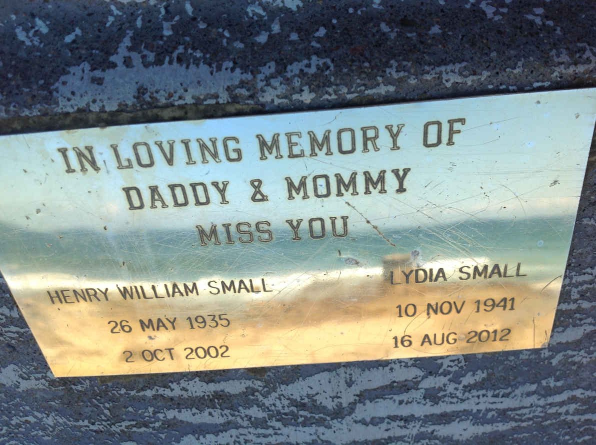 SMALL Henry William 1935-2002 &amp; Lydia 1941-2012