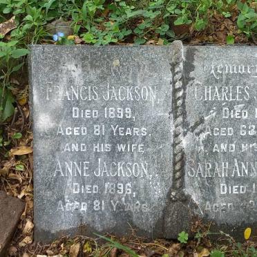JACKSON Francis -1899 & Anne -1896 :: JACKSON Charles -1915 & Sarah Ann -1908
