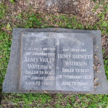 WATERSON Henry Drewett -1959 & Agnes Violet -1980