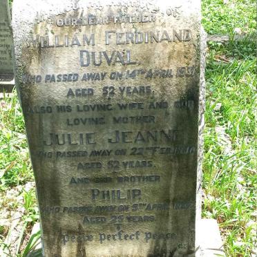 DUVAL William Ferdinand -1931 & Julie Jeanne -1940 :: DUVAL Philip -1932