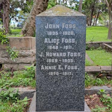 FOSS John 1835-1926 :: FOSS Alice 1848-1911 :: FOSS  J. Howard 1868-1905 ::FOSS Annie E. 1870-1917