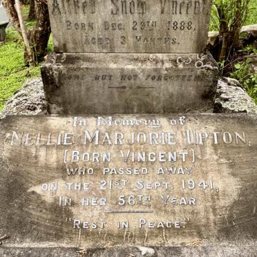 VINCENT Alfred Snow -1888 :: UPTON Nellie Marjorie nee VINCENT -1941