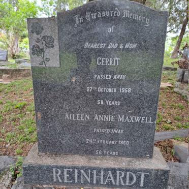 REINHARDT Gerrit -1958 & Aileen Annie Maxwell -1960
