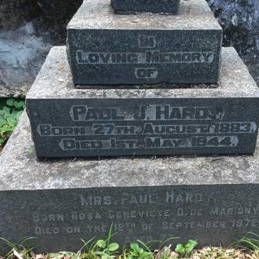 HARDY Paul J. 1883-1944 & Rosa Genevieve D. DE MARIGNY -1972