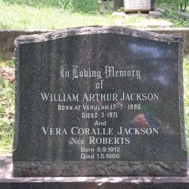 JACKSON William Arthur 1896-1971 & Vera Coralle ROBERTS 1912-1986