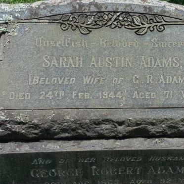 ADAMS George Robert -1963 & Sarah Austin -1944_1