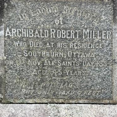 MILLER Archibald Robert -1891