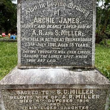 MILLER Archie James -1901 :: MILLER S.C. -1914 :: MILLER Alice Ida -1927