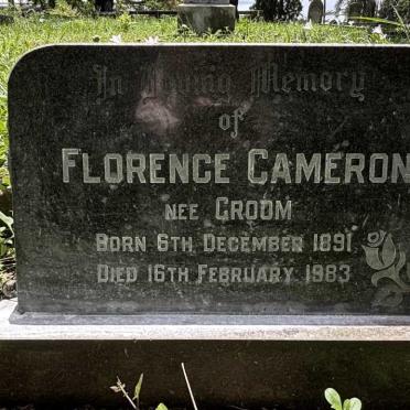 CAMERON Florence nee GROOM 1891-1983