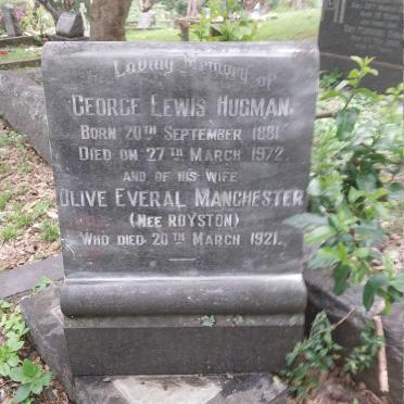HUGMAN George Lewis 1881-1972 & Olive Everal Manchester ROYSTON -1921