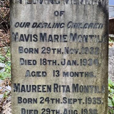 MONTILE Mavis Marie 1932-1934 :: MONTILE Maureen Rita 1935-1938