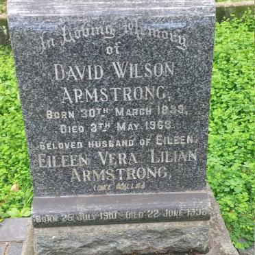 ARMSTRONG David Wilson 1839-19163 & Eileen Vera Lillian 1910-1938