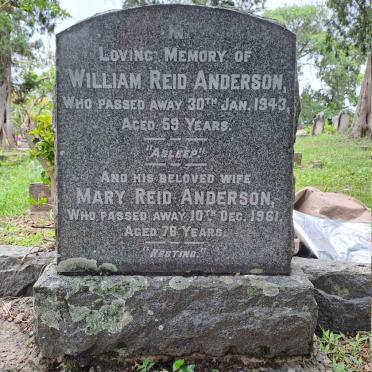 ANDERSON William, REID -1943 & Mary -1961