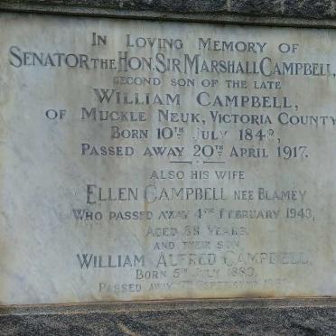 CAMPBELL Marshall 1848-1917 & Ellen BLAMEY -1943 :: CAMPBELL William Alfred 1880-