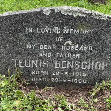 BENSCHOP Teunis 1919-1968