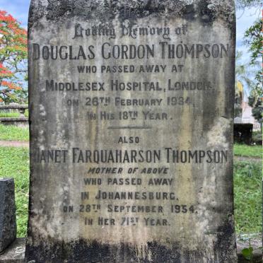 THOMPSON Janet Farquaharson -1954 :: THOMPSON Douglas Gordon -1934 