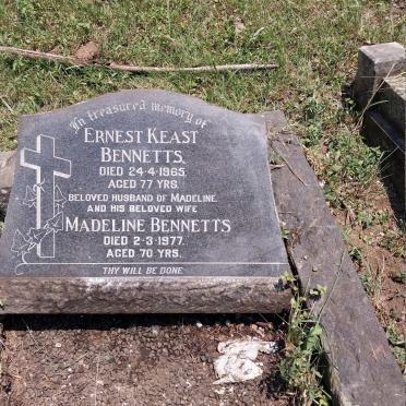 BENNETTS Ernest Keast -1965 & Madeline -1977