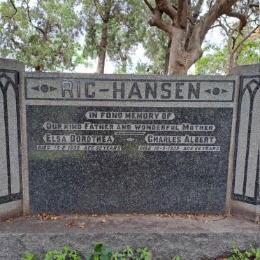HANSEN Charles Albert, RIC -1939 & Elsa Dorothea -1939