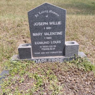 DARLERBE Joseph Willie -1951 :: DARLERBE Mary Valentine -1963 :: DARLERBE Edmund Louis 1930-2009