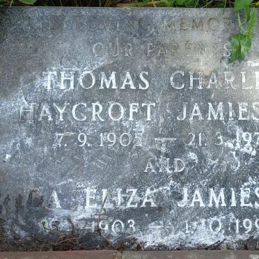 JAMIESON Thomas Charles Haycroft 1905-1971 & Ida Eliza 1903-1990