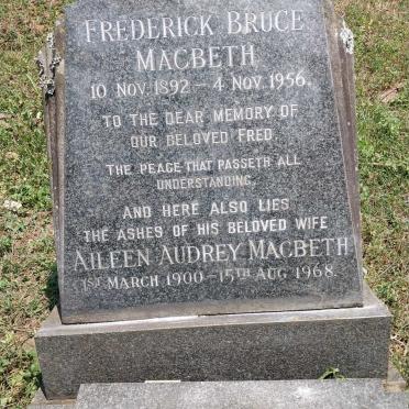 MACBETH Frederick Bruce 1892-1956 & Aileen Audrey 1900-1968
