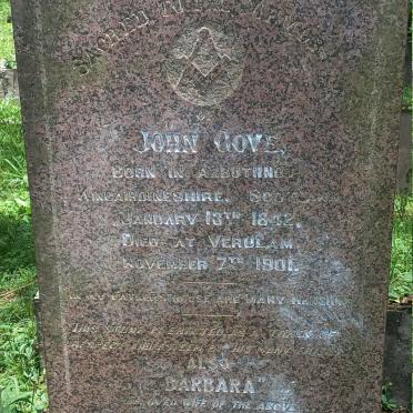 GOVE John 1842-1901 & Barbara -1925