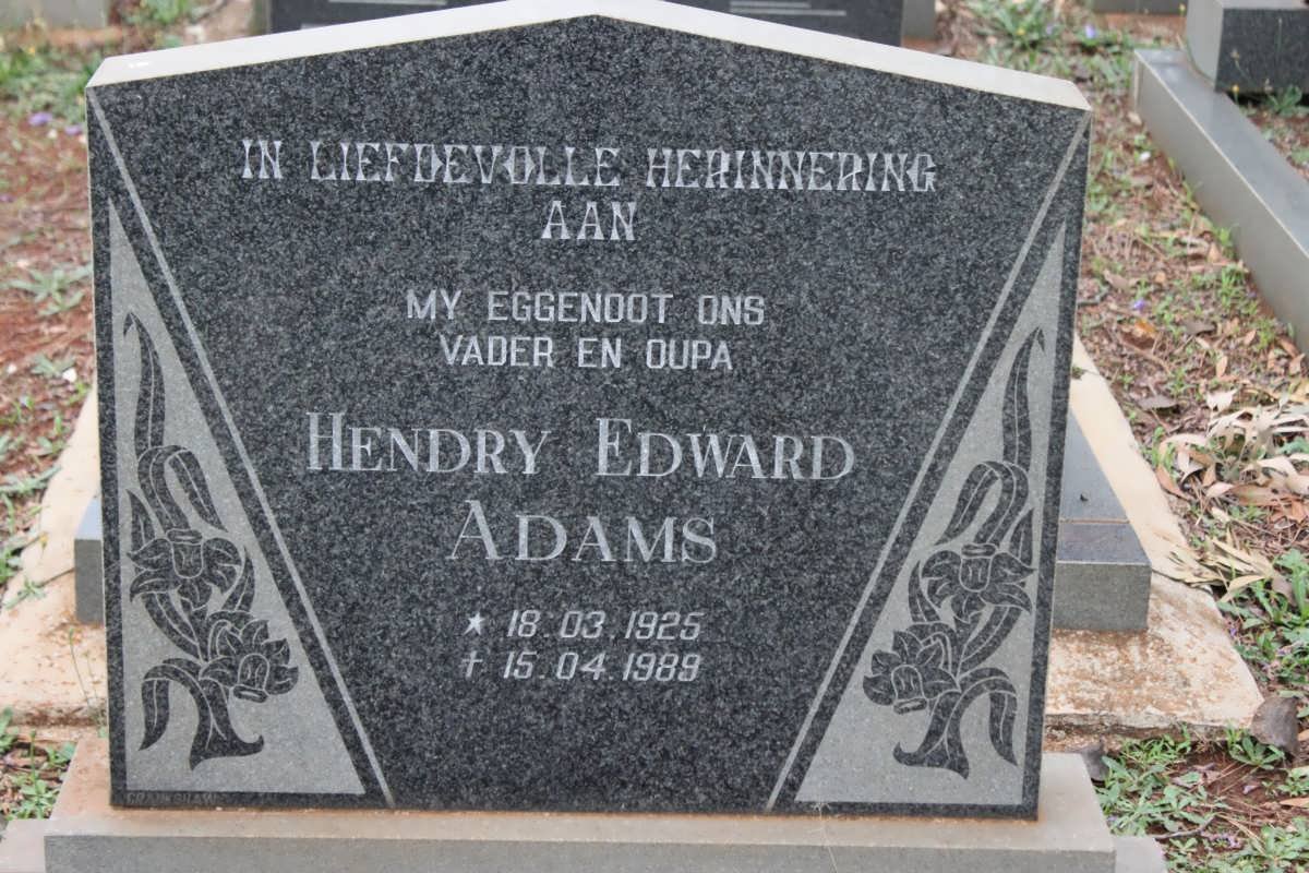 ADAMS Hendry Edward 1925-1989