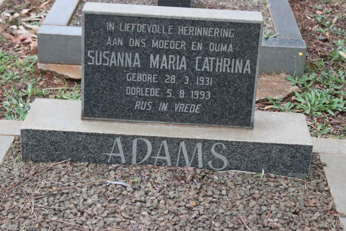 ADAMS Susanna Maria Cathrina 1931-1993